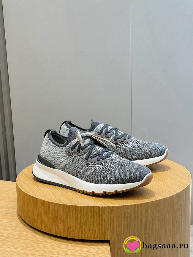 Bagsaaa Brunello Cucinelli knit runners in dark grey - 1