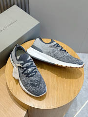 Bagsaaa Brunello Cucinelli knit runners in dark grey - 2
