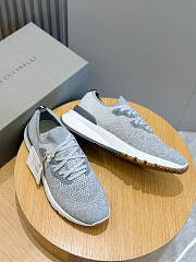 Bagsaaa Brunello Cucinelli knit runners in grey - 3