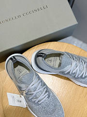 Bagsaaa Brunello Cucinelli knit runners in grey - 2