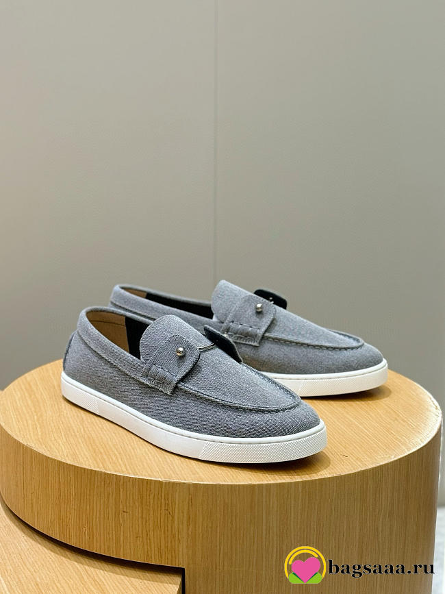 Bagsaaa Christian Louboutin Chambeliboat loafers gray - 1