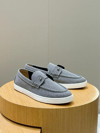 Bagsaaa Christian Louboutin Chambeliboat loafers gray