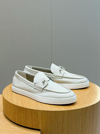 Bagsaaa Christian Louboutin Chambeliboat loafers white