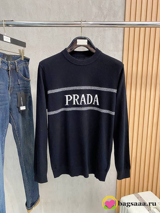Bagsaaa Prada wool and cashmere crew-neck sweater black - 1