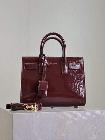 Bagsaaa YSL SAC DE JOUR in patent leather - nano 398711 Dark Red Wine - 22cm