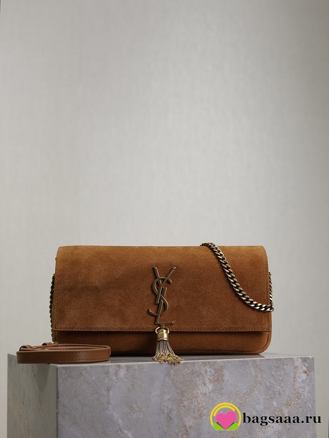 Bagsaaa YSL Kate Medium Bag in brown suede - 26cm - 1