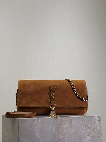Bagsaaa YSL Kate Medium Bag in brown suede - 26cm