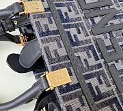Bagsaaa Fendi Sunshine Small Dark blue FF chenille shopper - 25.5cm - 3