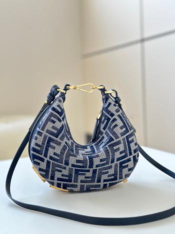 Bagsaaa Fendigraphy Mini Blue chenille mini-bag - 20 cm