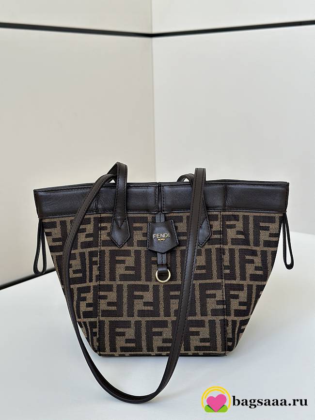 Bagsaaa Fendi Origami Mini Brown FF jacquard fabric mini bag that can be transformed - 19cm - 1