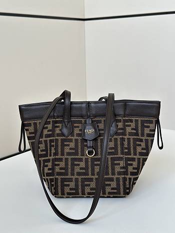 Bagsaaa Fendi Origami Mini Brown FF jacquard fabric mini bag that can be transformed - 19cm