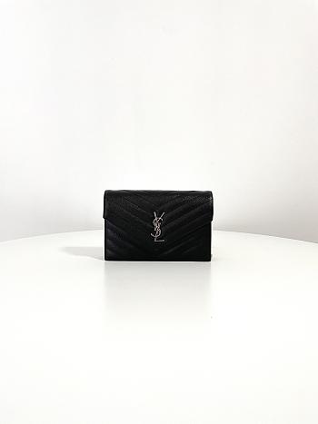 Bagsaaa YSL Saint Laurent Cassandre Envelope Chain Wallet black - 19cm
