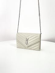 Bagsaaa YSL Saint Laurent Cassandre Envelope Chain Wallet white - 19cm - 3