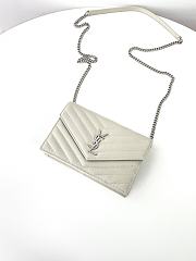 Bagsaaa YSL Saint Laurent Cassandre Envelope Chain Wallet white - 19cm - 2