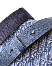 Bagsaaa Dior Small Saddle Messenger Bag with Flap Blue Dior Oblique Jacquard and Blue Grained Calfskin - 23cm - 3