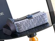Bagsaaa Dior Small Saddle Messenger Bag with Flap Blue Dior Oblique Jacquard and Blue Grained Calfskin - 23cm - 2