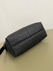Bagsaaa Medium Dior Voyage Bag Black Flat Macrocannage Crinkled Calfskin - 28cm - 3