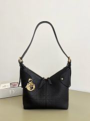 Bagsaaa Small Dior Voyage Bag Black Flat Macrocannage Grained Calfskin - 22cm - 1