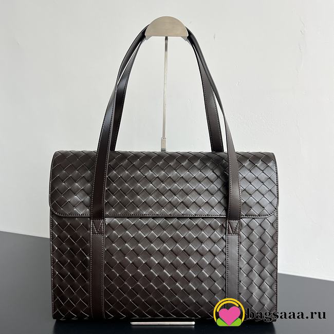 Bagsaaa Bottega Veneta Intrecciato leather briefcase in brown - 41cm - 1