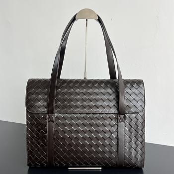 Bagsaaa Bottega Veneta Intrecciato leather briefcase in brown - 41cm