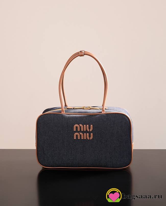 Bagsaaa Miu Miu Beau denim bag large size 5BB163 - 34cm - 1