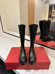 Bagsaaa Valentino Garavani Rockstud-embellished knee-high leather boots black - 3