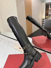 Bagsaaa Valentino Garavani Rockstud leather combat boots black - 3