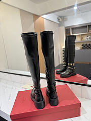 Bagsaaa Valentino Garavani Rockstud leather combat boots black - 2