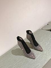 Bagsaaa Dior D-Lace ankle boots in gray mesh - 4
