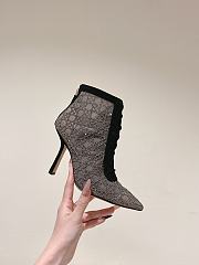 Bagsaaa Dior D-Lace ankle boots in gray mesh - 2