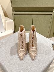 Bagsaaa Dior D-Lace ankle boots in beige mesh - 1