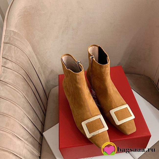 Bagsaaa Roger Vivier Belle Vivier buckled suede Chelsea boots - 1