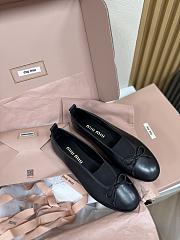 Bagsaaa Miu Miu leather ballerina shoes black - 1