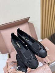 Bagsaaa Miu Miu leather ballerina shoes black - 2