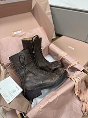 Bagsaaa Miu Miu Leather laced booties Cocoa Brown - 3