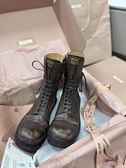 Bagsaaa Miu Miu Leather laced booties Cocoa Brown - 2