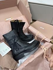 Bagsaaa Miu Miu Leather laced booties black - 2