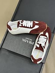 Bagsaaa Prada Nappa leather and suede sneakers Ivory/Burgundy - 3
