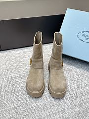 Bagsaaa Prada Monolith boots in beige suede - 1