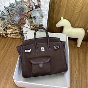 Bagsaaa Hermès Birkin Cargo 25 handbag made of Swift leather and Toile canvas dark brown - 1