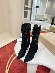 Bagsaaa Christian Louboutin Santia Fringe 85mm boots in black - 4