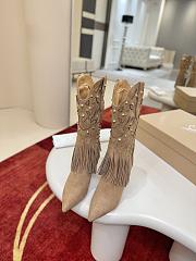 Bagsaaa Christian Louboutin Santia Fringe 85mm boots in beige - 4