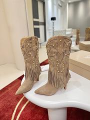 Bagsaaa Christian Louboutin Santia Fringe 85mm boots in beige - 2