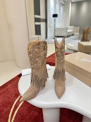 Bagsaaa Christian Louboutin Santia Fringe 85mm boots in beige - 3