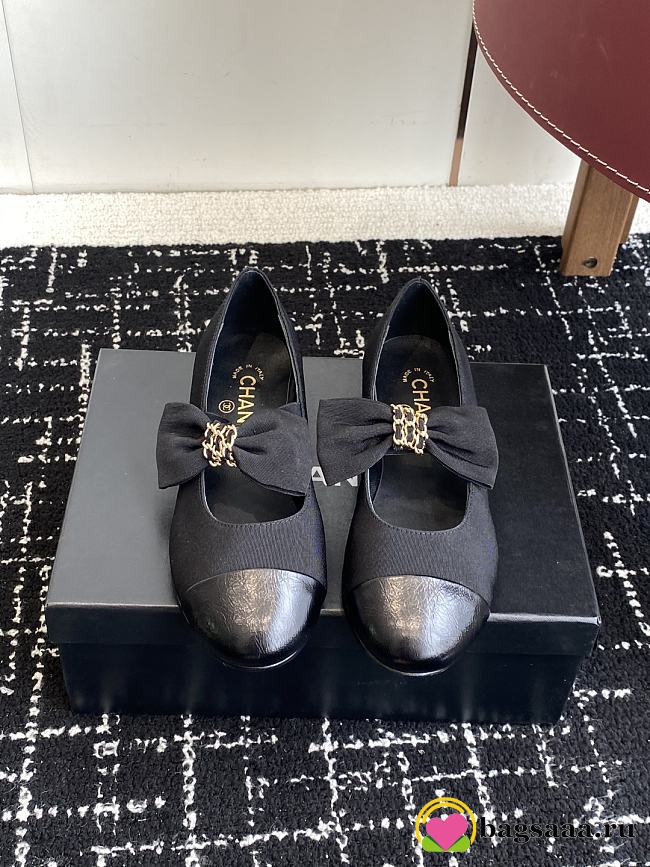 Bagsaaa Chanel Mary Janes G46811 Black grosgrain  - 1