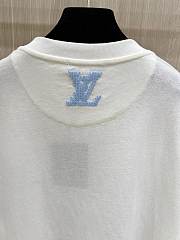Bagsaaa Louis Vuitton Embroidered Signature T-Shirt in white - 4