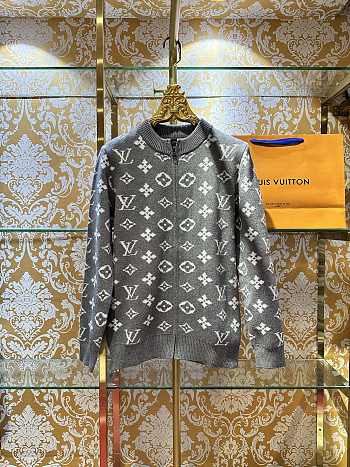 Bagsaaa Louis Vuitton zip-through cardigan with monogram pattern