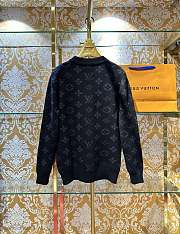 Bagsaaa Louis Vuitton zip-through cardigan with monogram pattern black - 4