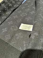 Bagsaaa Louis Vuitton zip-through cardigan with monogram pattern black - 3
