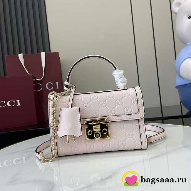 Bagsaaa Gucci Padlock small top handle bag 848884 light pink - 20cm - 1